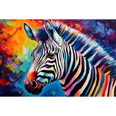 Multi Coloured Zebra Canvas